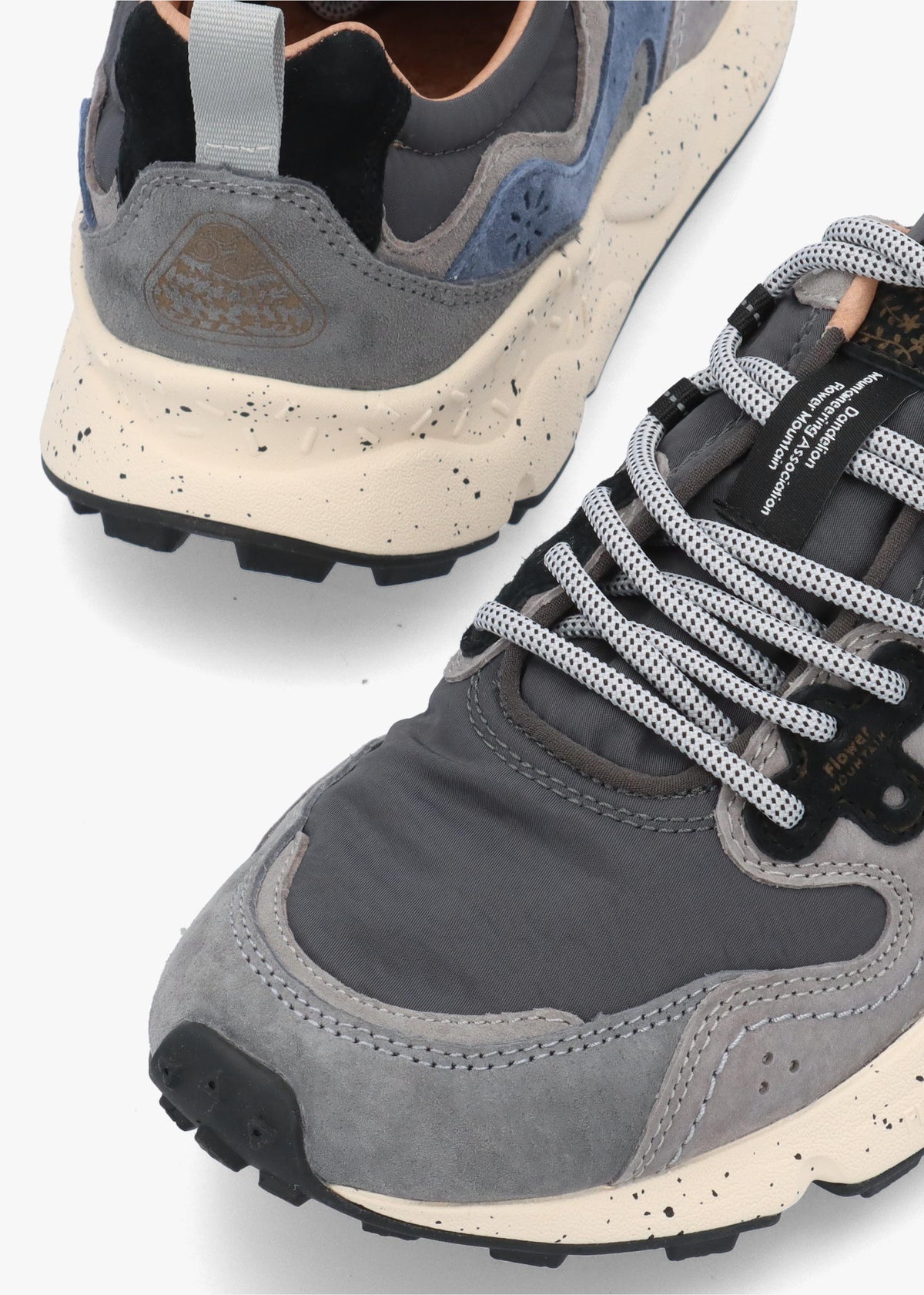 Flower Mountain Men’s Yamano 3 Dark Grey Navy Nylon & Suede Trainers