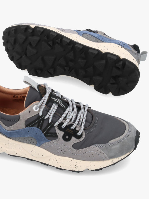 Flower Mountain Men’s Yamano 3 Dark Grey Navy Nylon & Suede Trainers