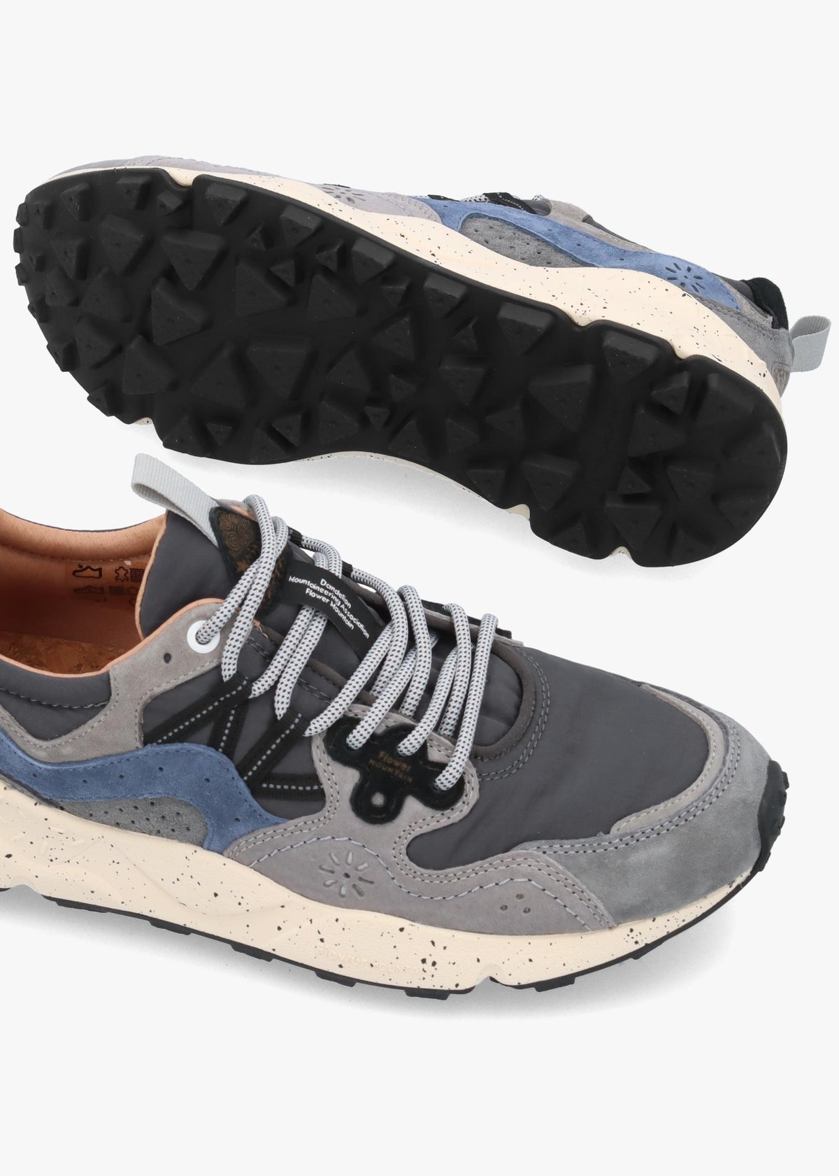 Flower Mountain Men’s Yamano 3 Dark Grey Navy Nylon & Suede Trainers