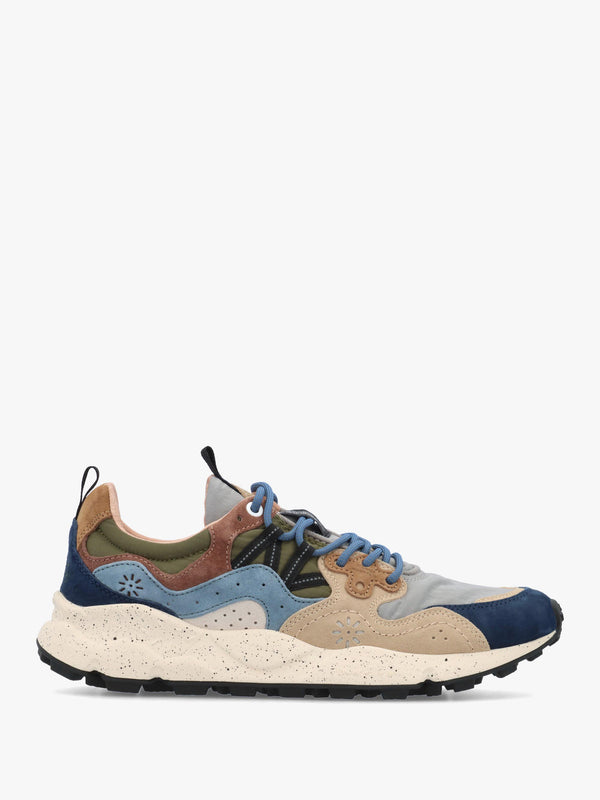 Flower Mountain Men’s Yamano 3 Navy Light Brown Grey Suede & Nylon Trainers