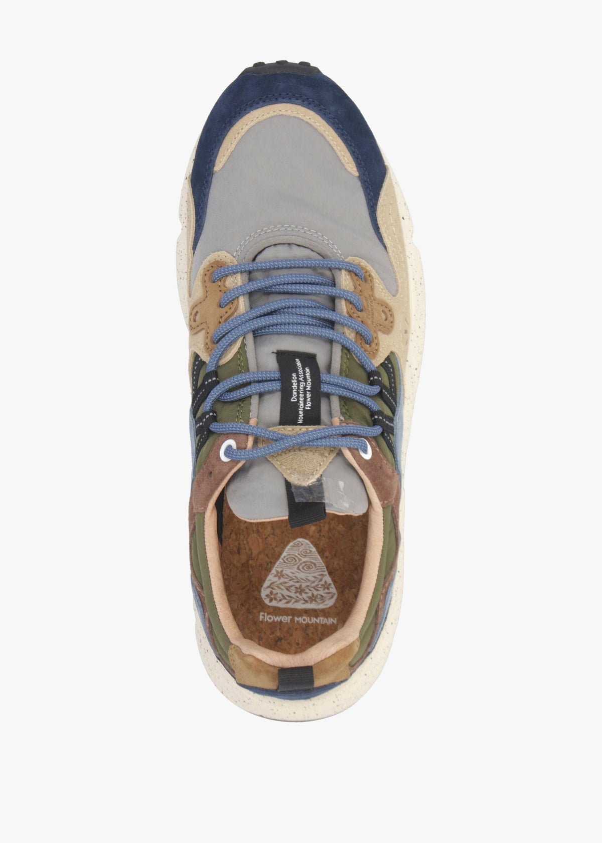 Flower Mountain Men’s Yamano 3 Navy Light Brown Grey Suede & Nylon Trainers