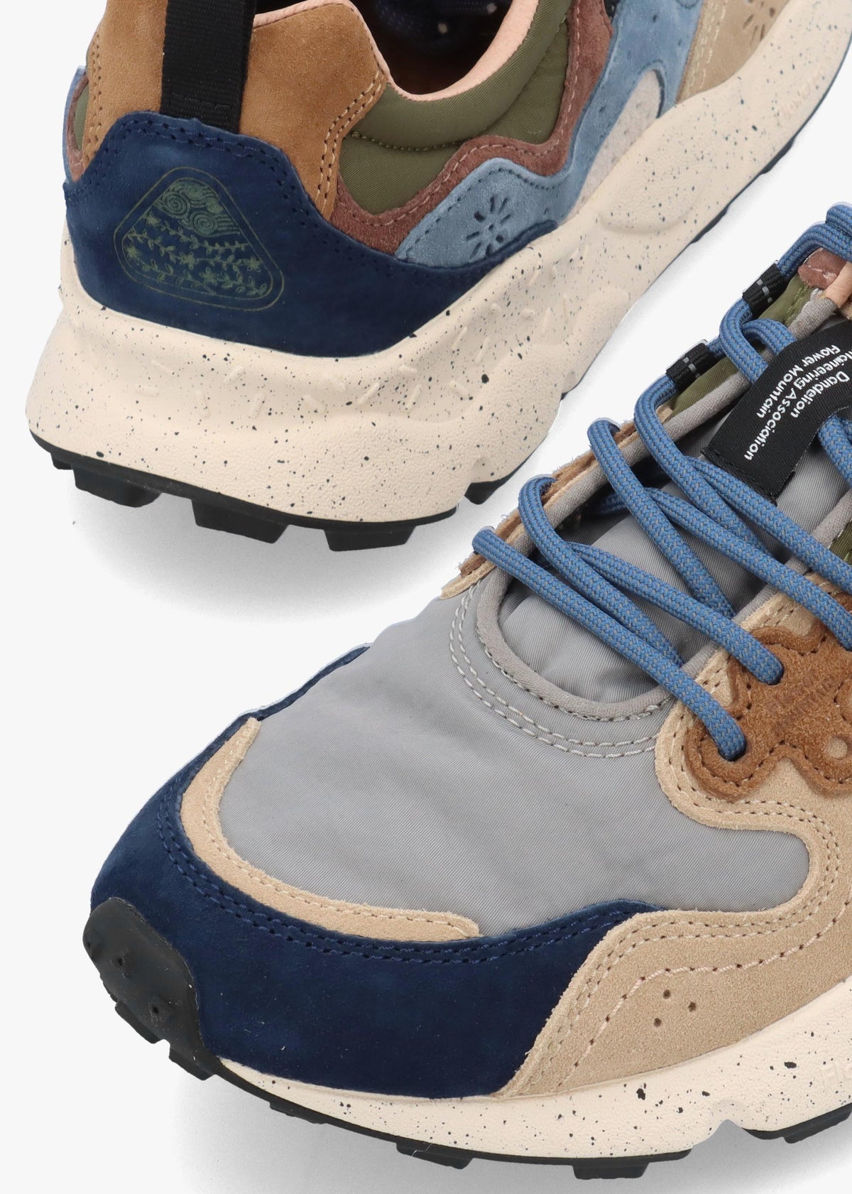 Flower Mountain Men’s Yamano 3 Navy Light Brown Grey Suede & Nylon Trainers