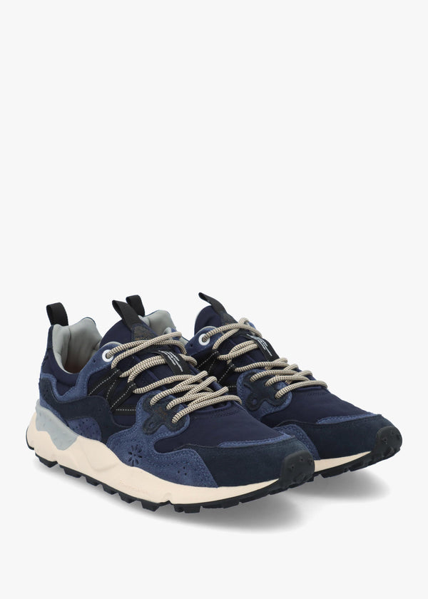Flower Mountain Men’s Yamano 3 Blue Bluette Suede & Nylon Trainers