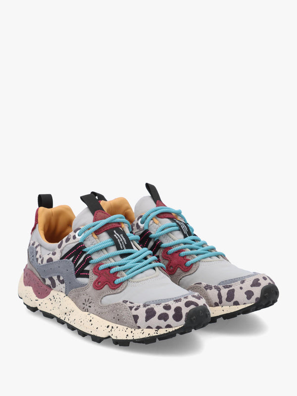 Flower Mountain Women's Yamano 3 Grey Black Dark Grey Suede & Nylon Trainers