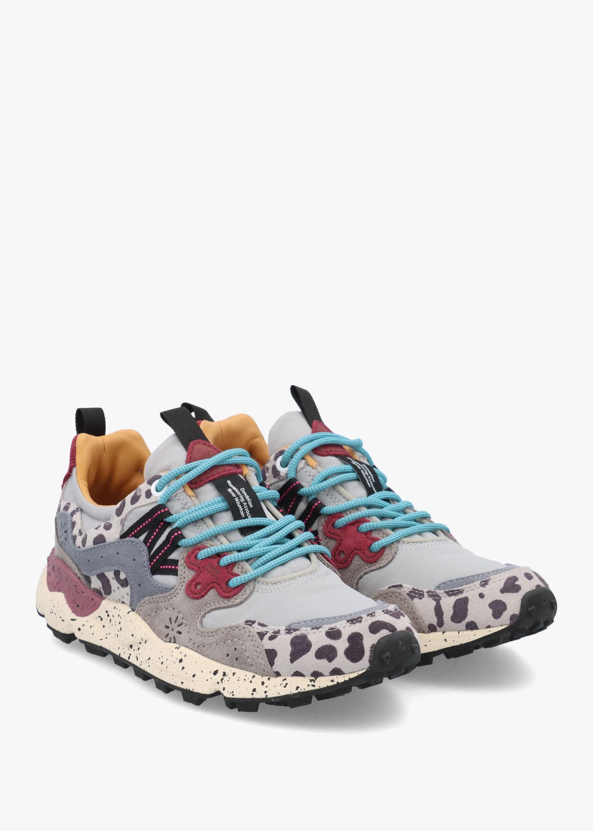 Flower Mountain Women's Yamano 3 Grey Black Dark Grey Suede & Nylon Trainers