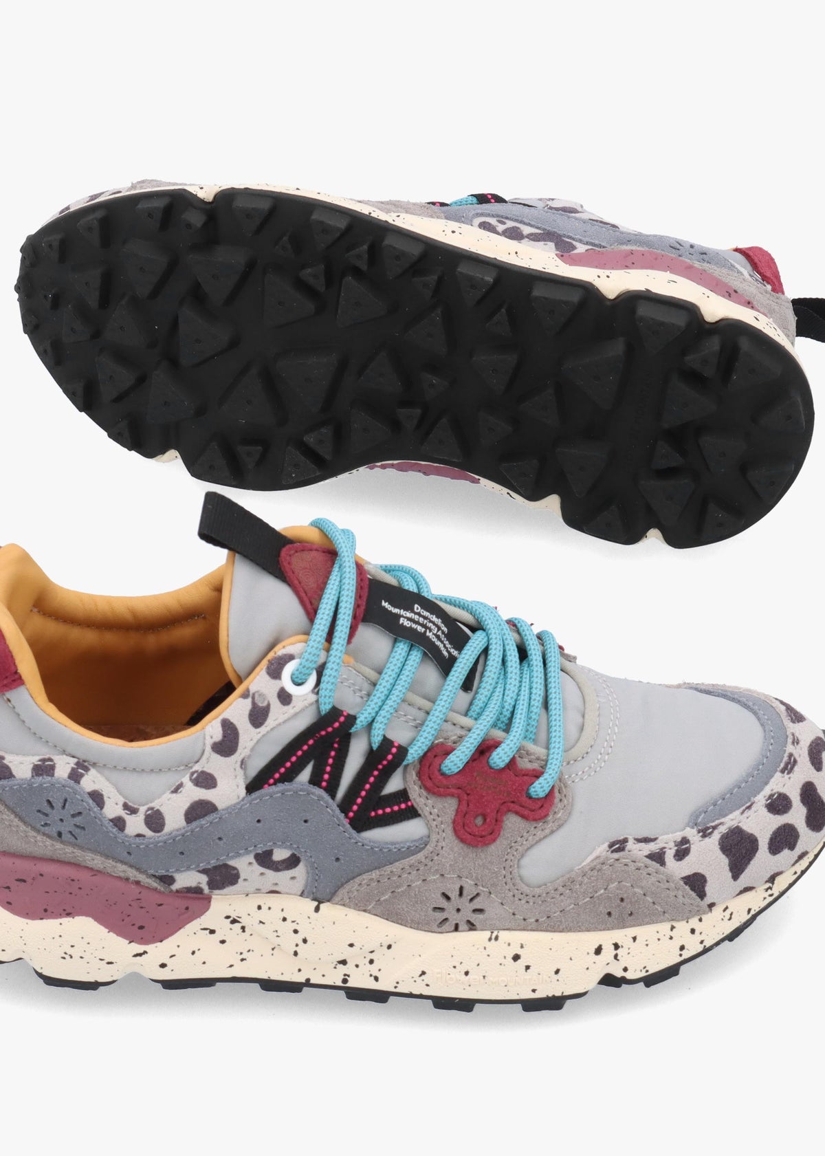 Flower Mountain Women's Yamano 3 Grey Black Dark Grey Suede & Nylon Trainers