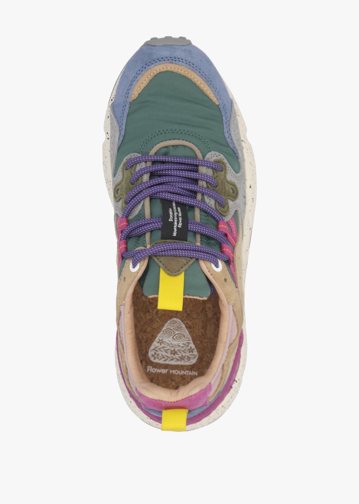 Flower Mountain Yamano 3 Petrol Stone Beige Suede & Nylon Trainers