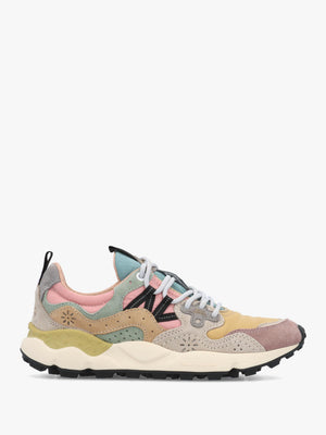 Flower Mountain Yamano 3 Purple Orange Beige Suede & Nylon Trainers