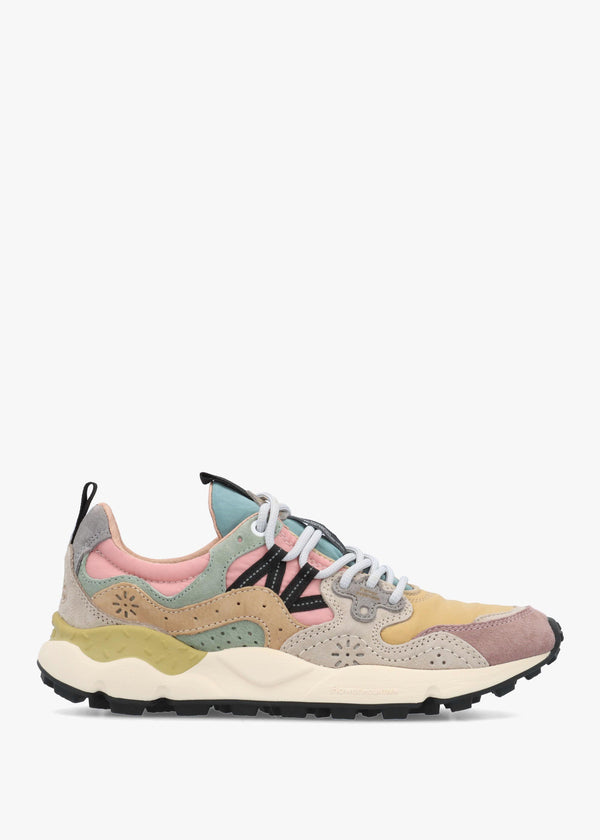 Flower Mountain Yamano 3 Purple Orange Beige Suede & Nylon Trainers