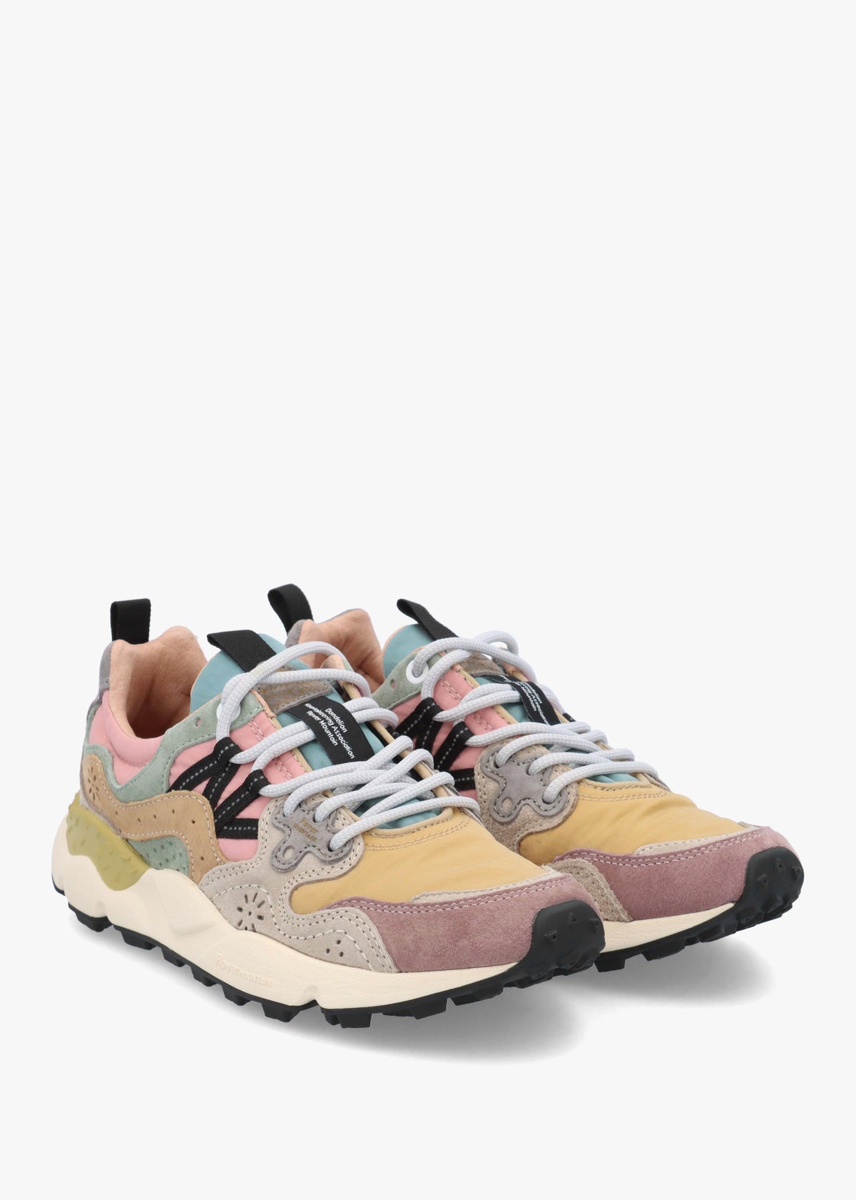 Flower Mountain Yamano 3 Purple Orange Beige Suede & Nylon Trainers