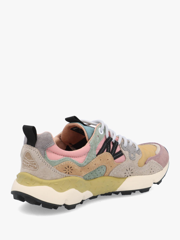 Flower Mountain Yamano 3 Purple Orange Beige Suede & Nylon Trainers