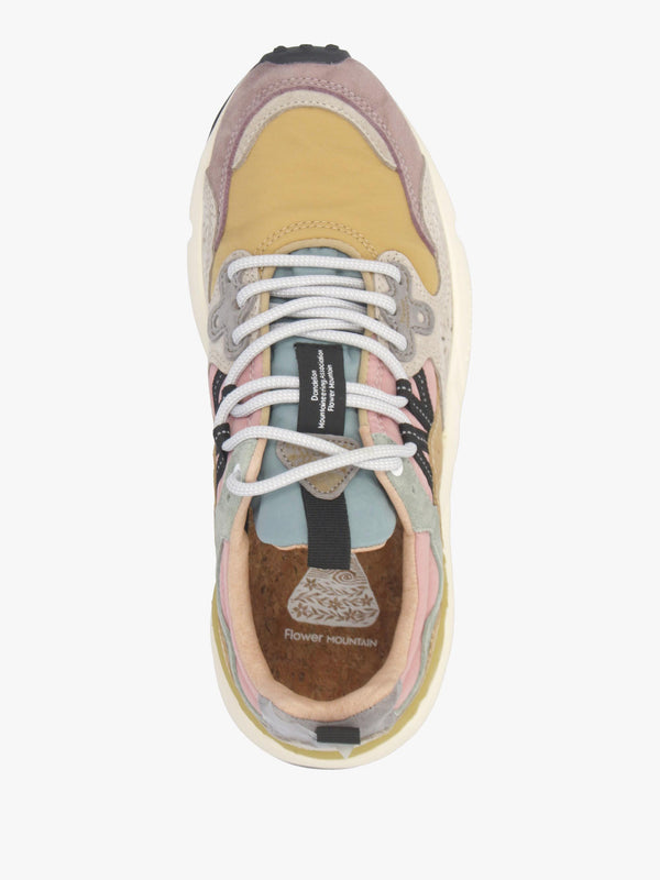 Flower Mountain Yamano 3 Purple Orange Beige Suede & Nylon Trainers