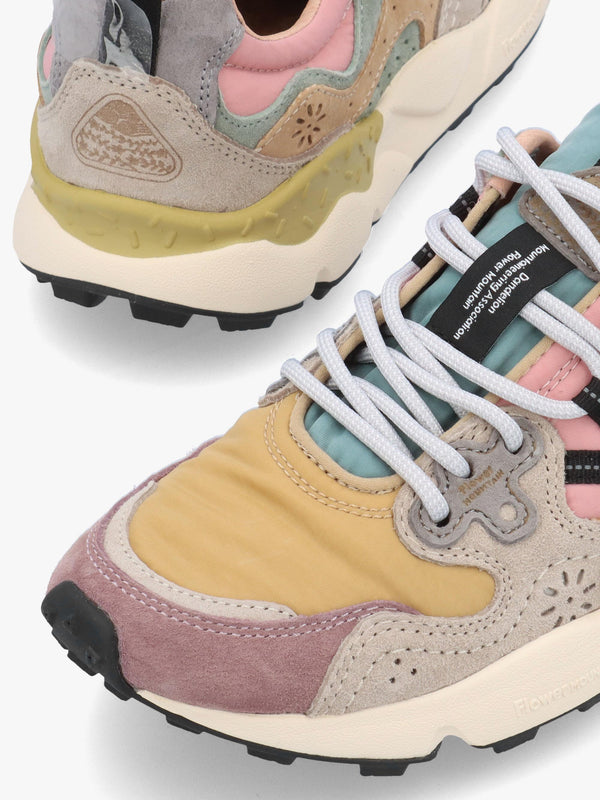 Flower Mountain Yamano 3 Purple Orange Beige Suede & Nylon Trainers