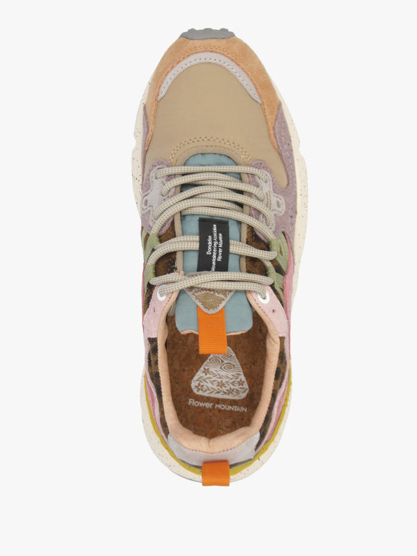 Flower Mountain Yamano 3 Light Mustard Grey Cipria Suede & Nylon Trainers