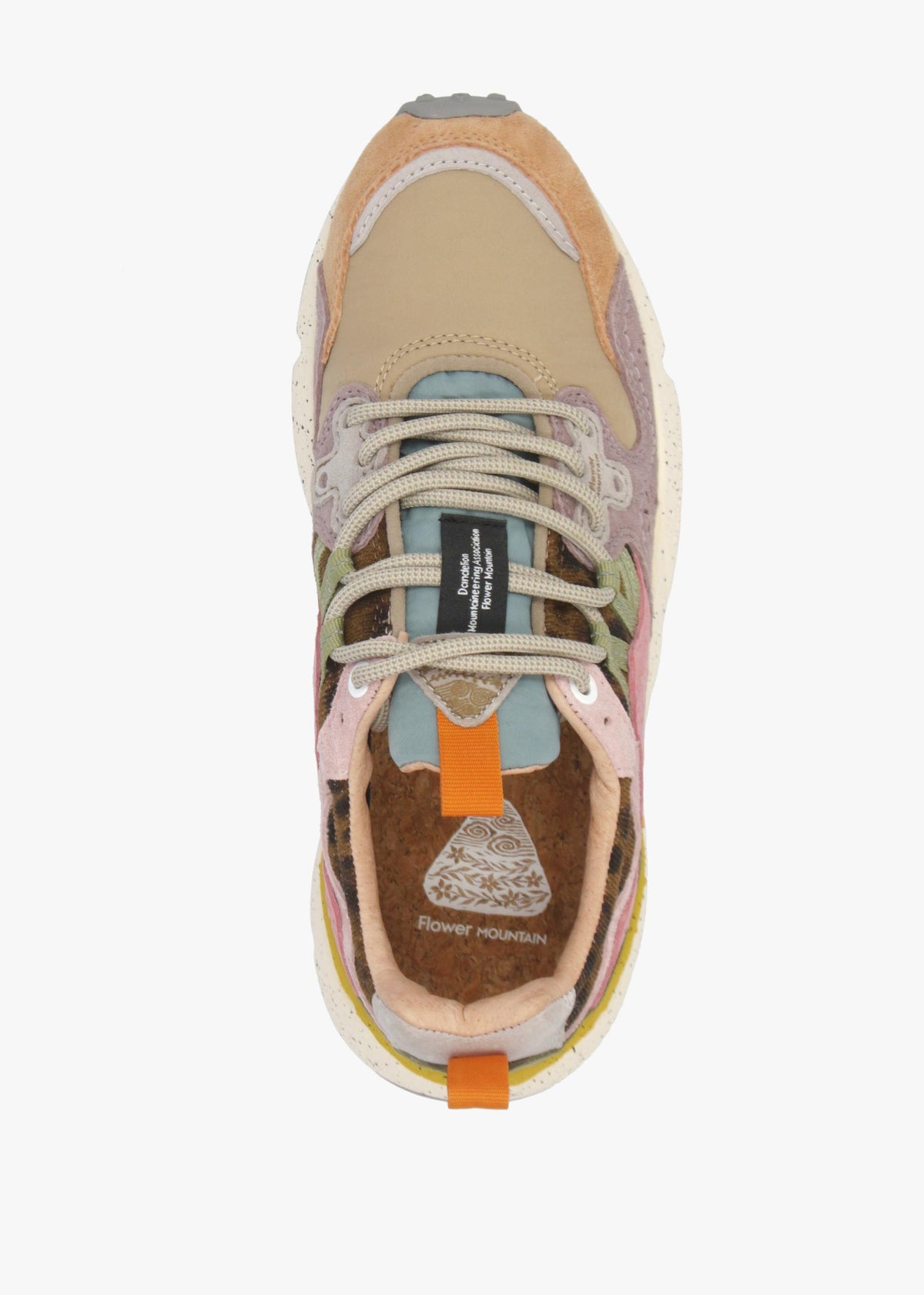 Flower Mountain Yamano 3 Light Mustard Grey Cipria Suede & Nylon Trainers