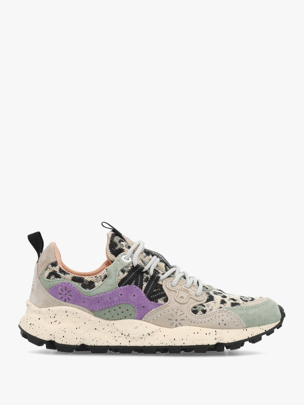 Flower Mountain Yamano 3 Taupe Cipria Black Suede Trainers