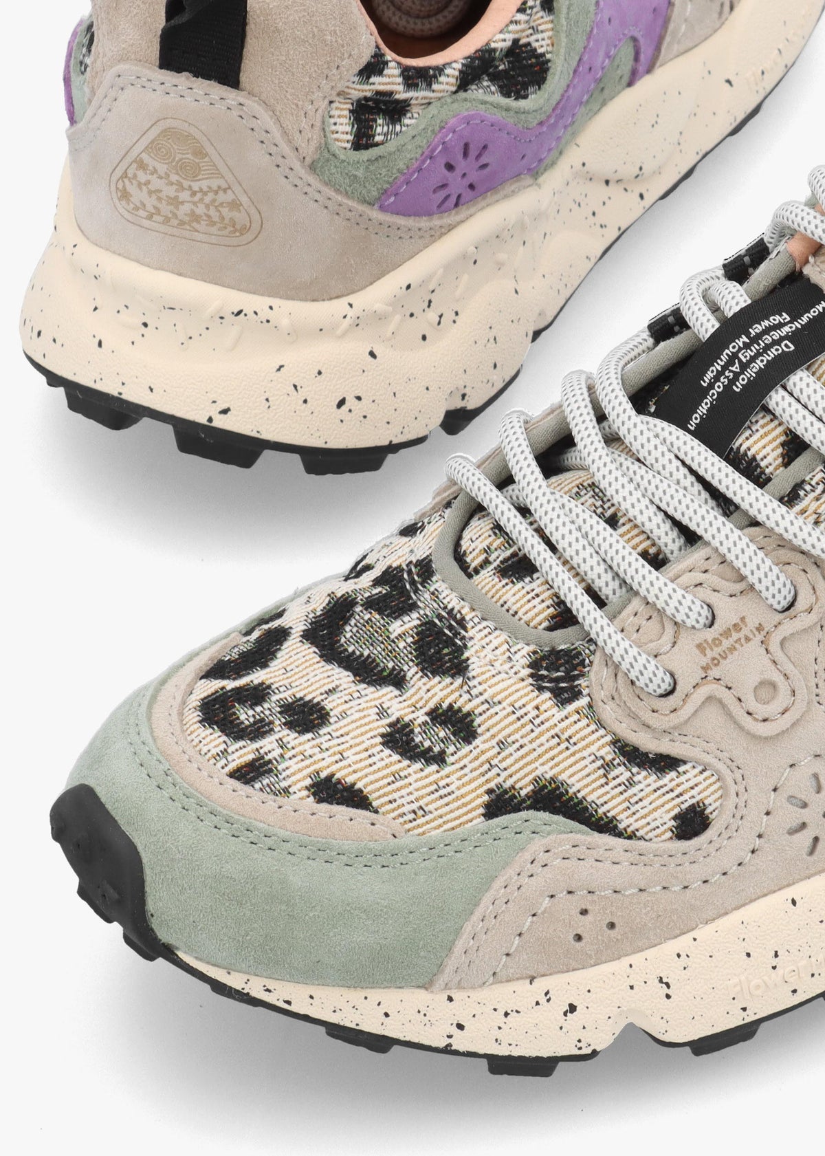 Flower Mountain Yamano 3 Taupe Cipria Black Suede Trainers