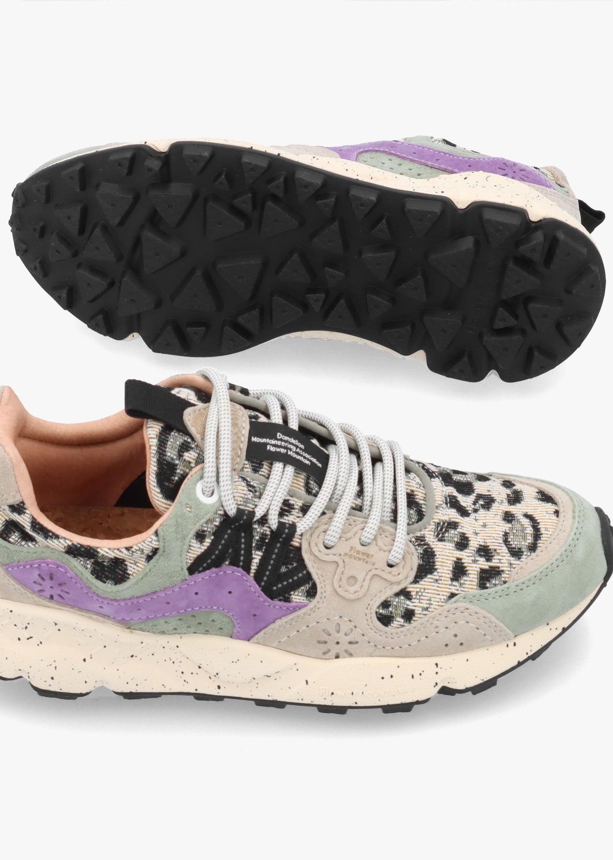 Flower Mountain Yamano 3 Taupe Cipria Black Suede Trainers