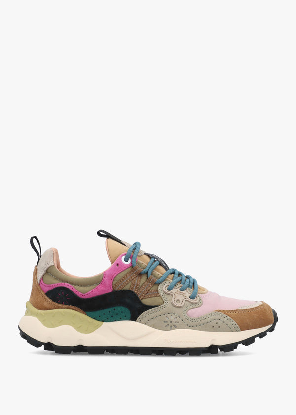 Flower Mountain Yamano 3 Light Brown Rose Taupe Suede & Nylon Trainers