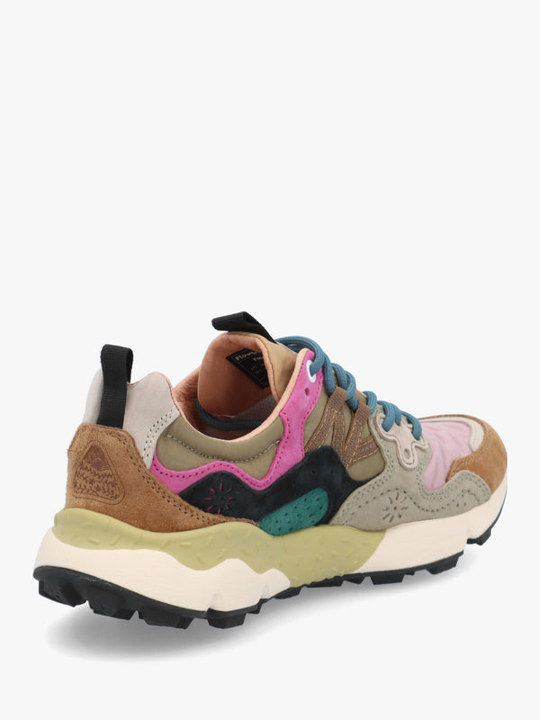 Flower Mountain Yamano 3 Light Brown Rose Taupe Suede & Nylon Trainers