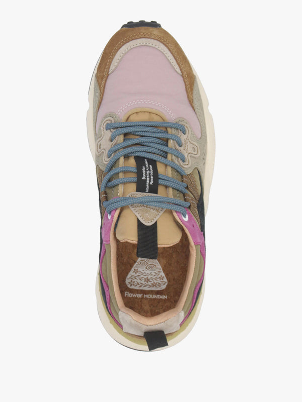 Flower Mountain Yamano 3 Light Brown Rose Taupe Suede & Nylon Trainers