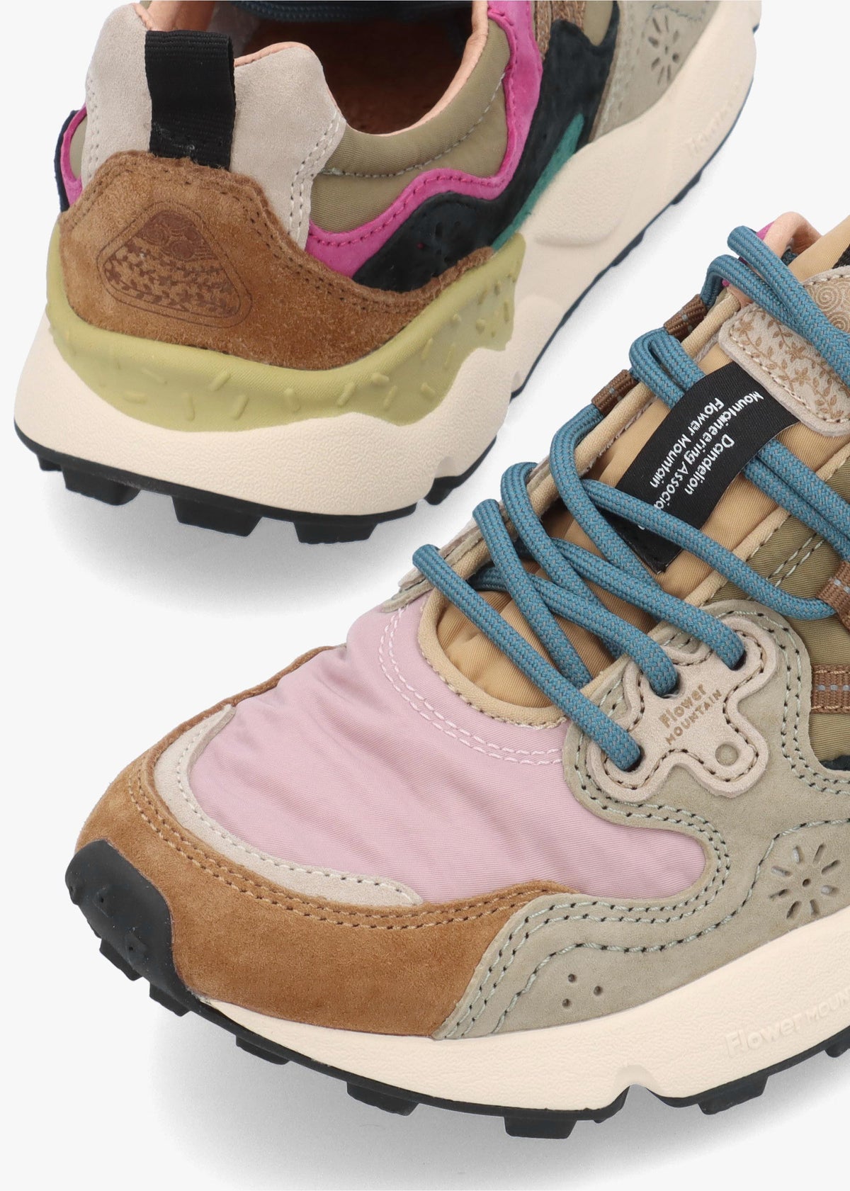 Flower Mountain Yamano 3 Light Brown Rose Taupe Suede & Nylon Trainers