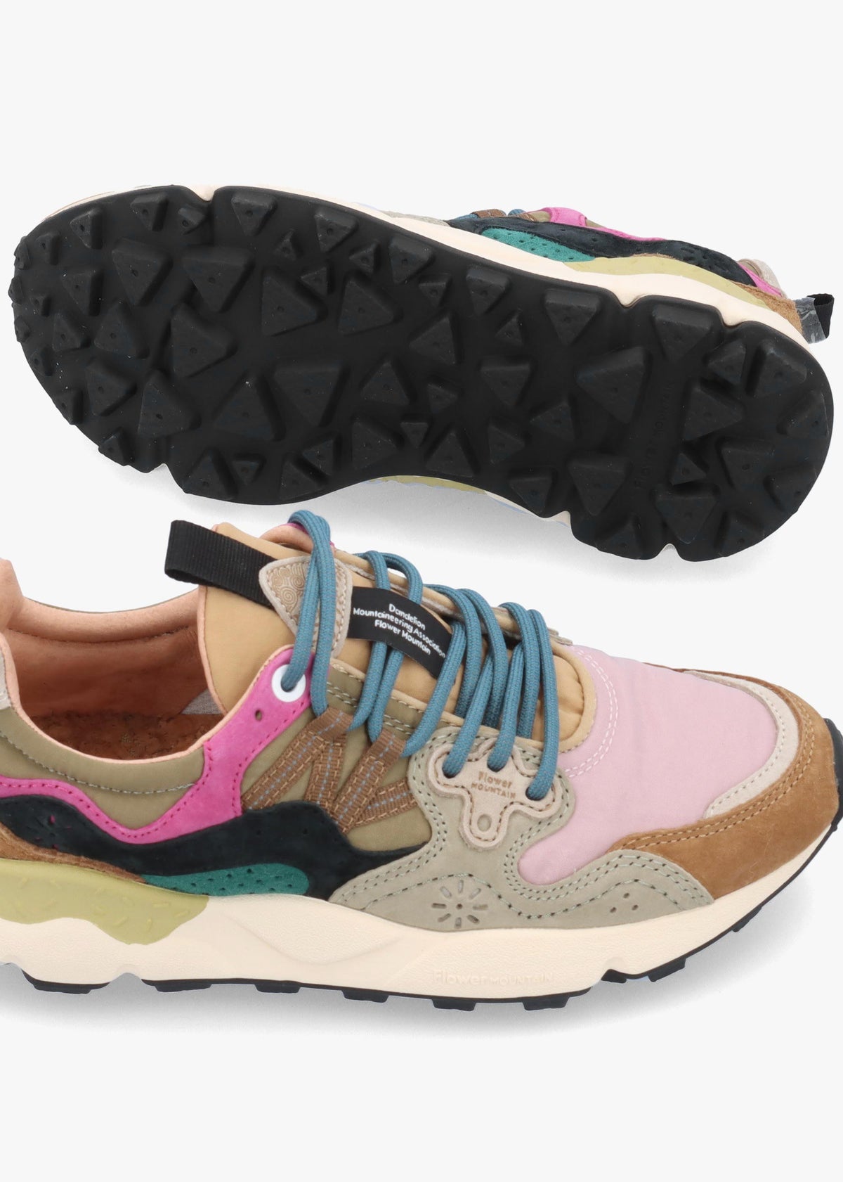 Flower Mountain Yamano 3 Light Brown Rose Taupe Suede & Nylon Trainers