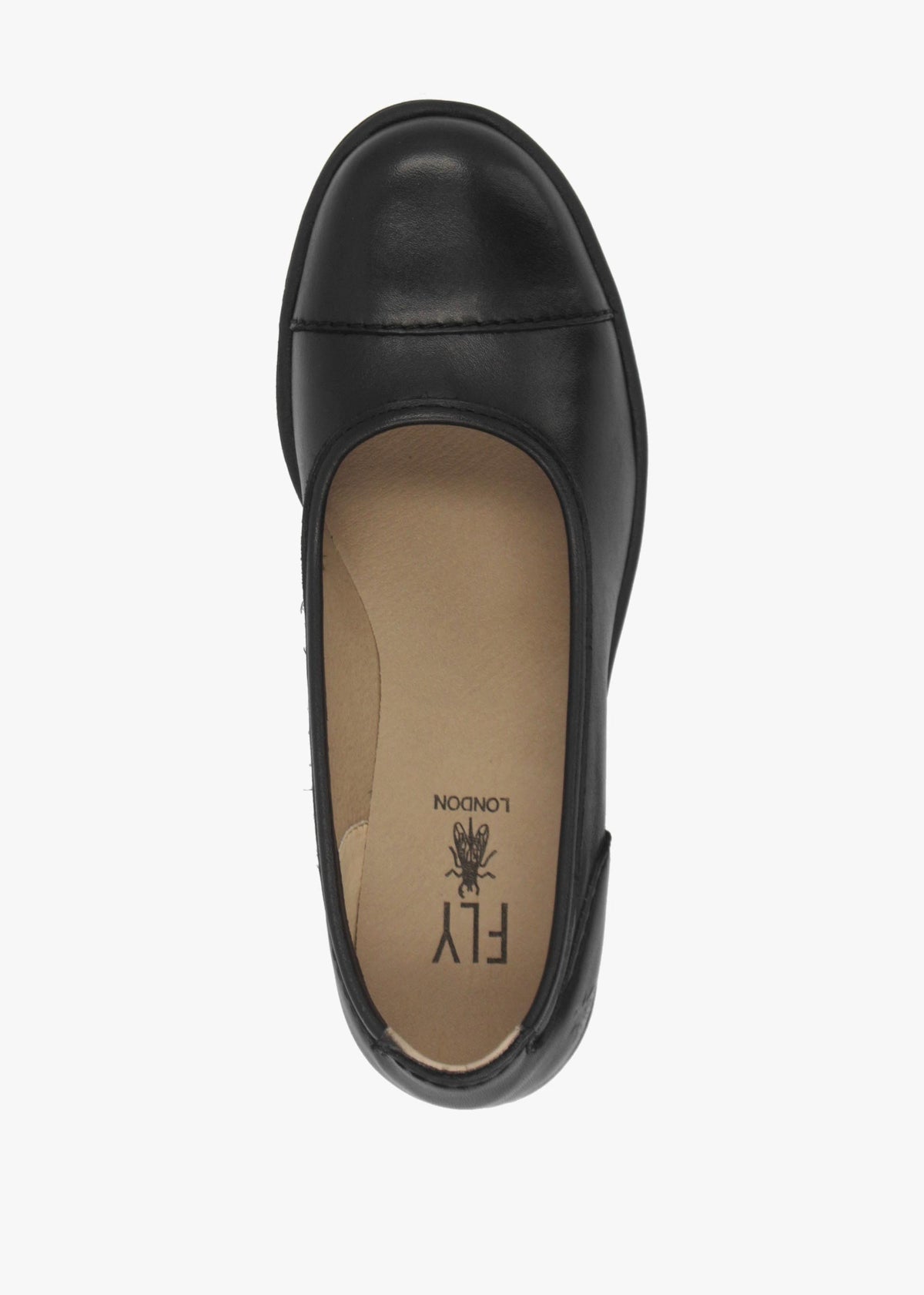 Lije Brown Black Leather Wedge Court Shoes