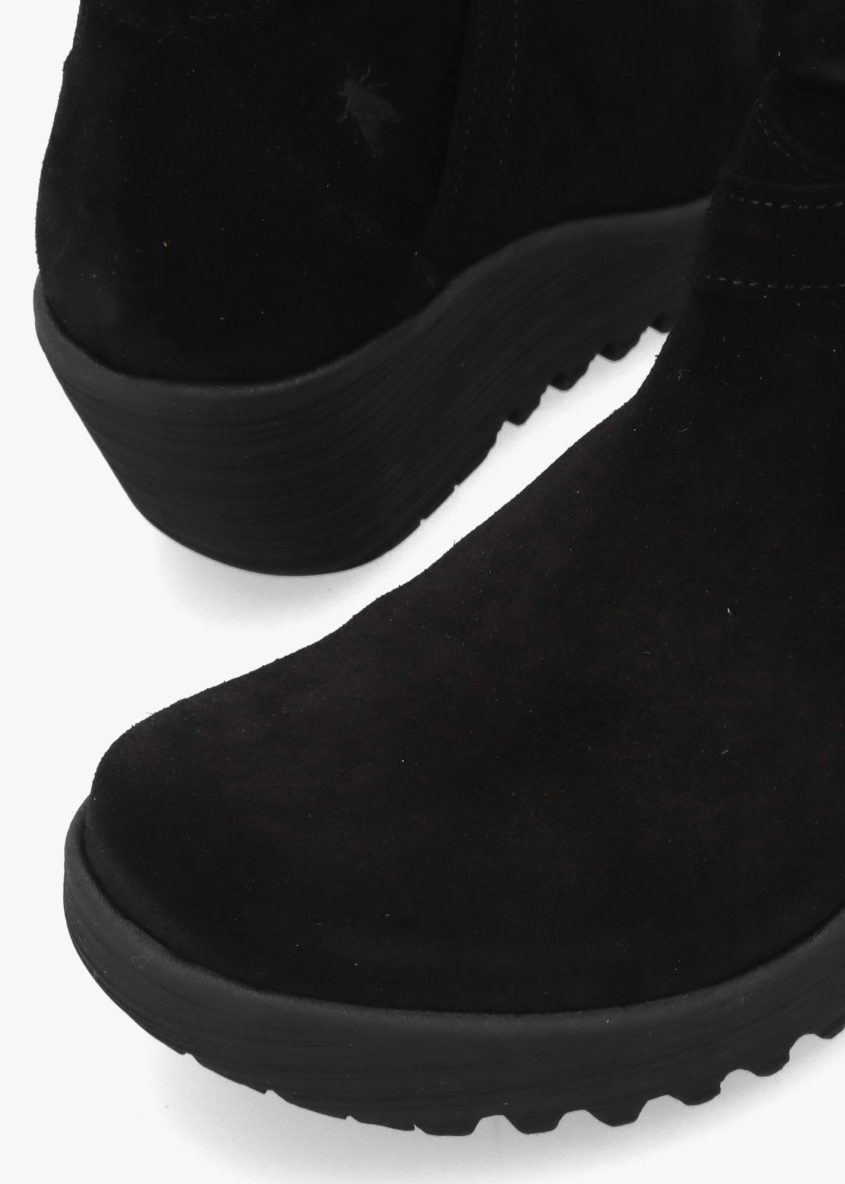 Loik Black Suede Wedge Ankle Boots