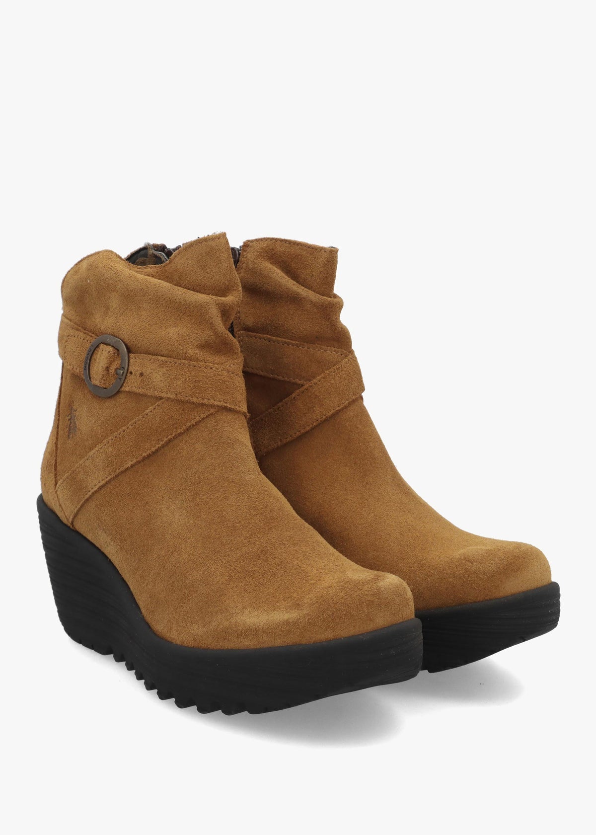Loik Tabacco Suede Wedge Ankle Boots