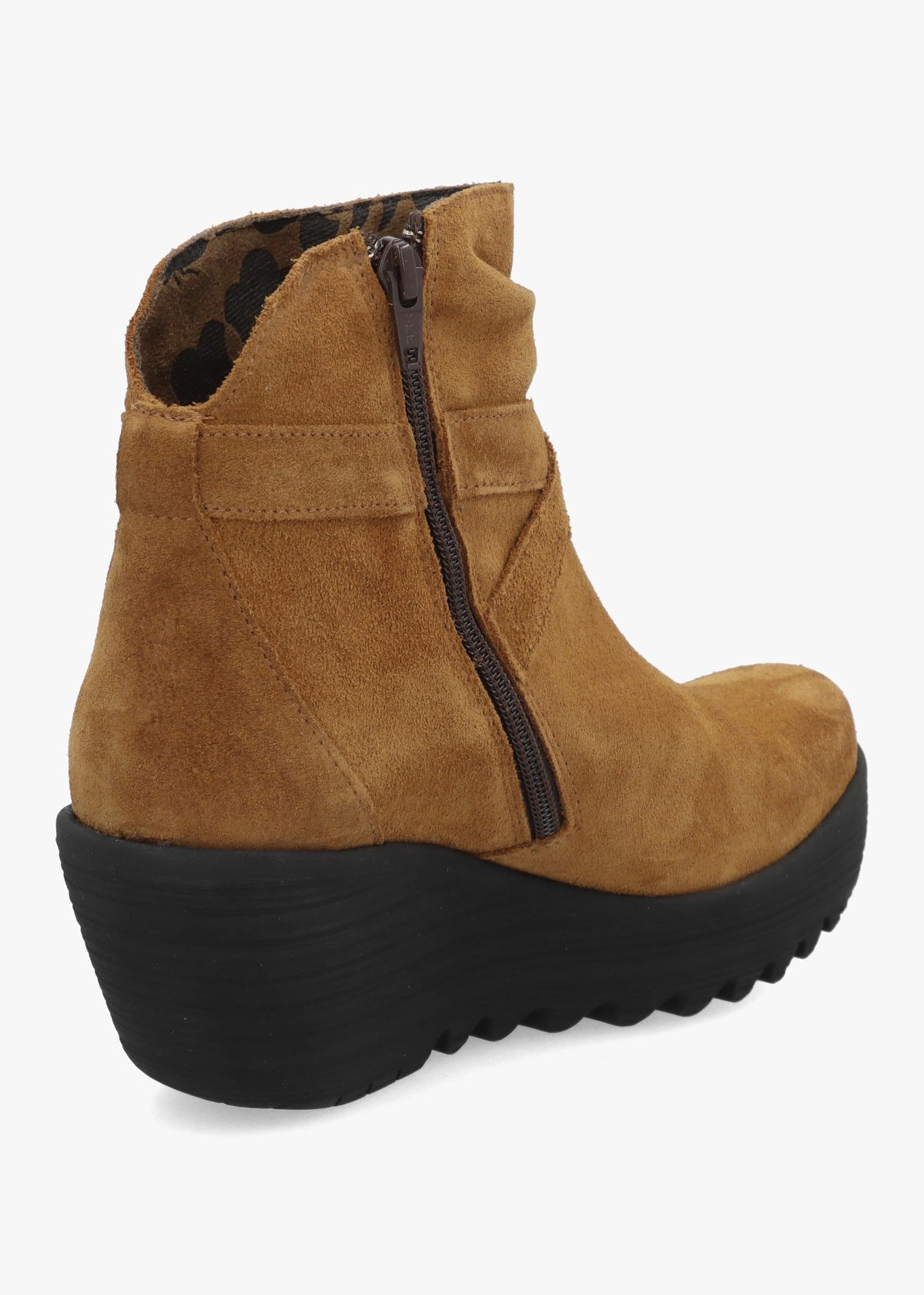 Loik Tabacco Suede Wedge Ankle Boots