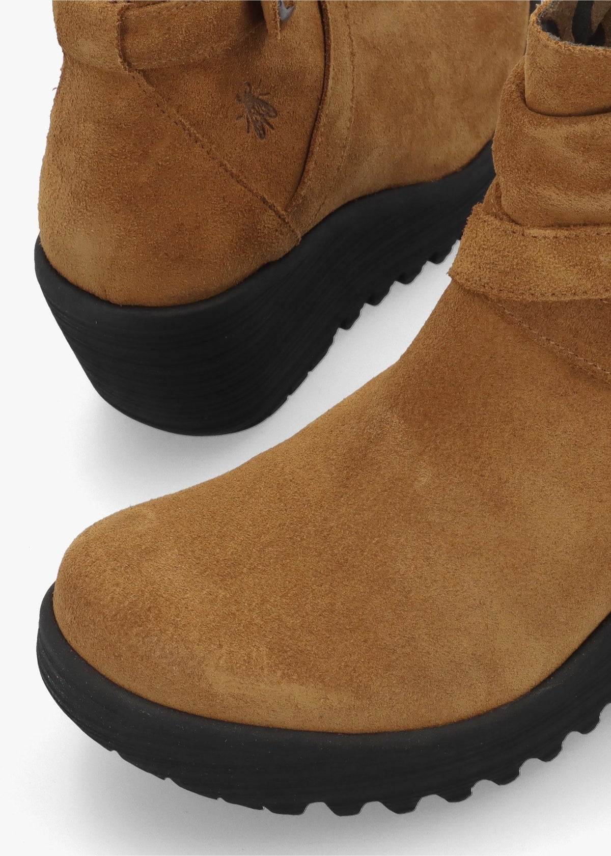 Loik Tabacco Suede Wedge Ankle Boots
