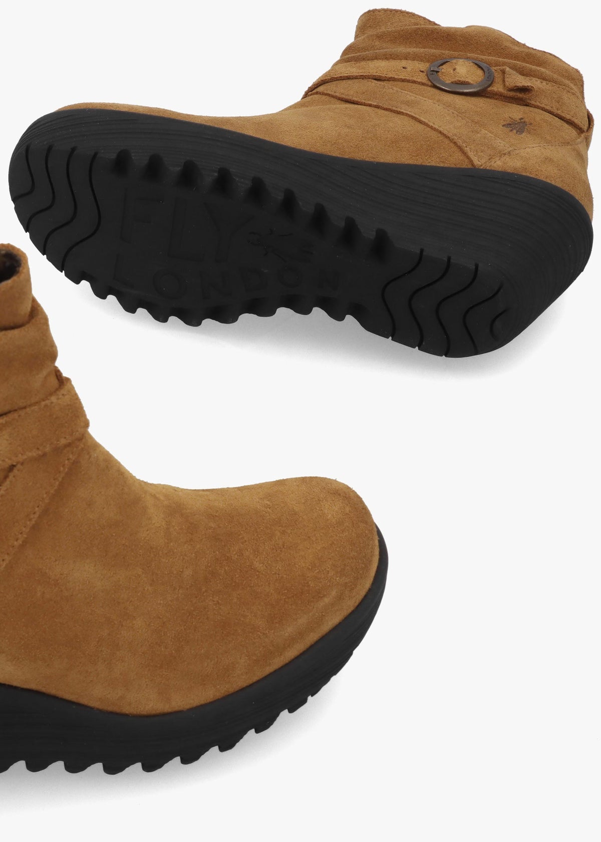 Loik Tabacco Suede Wedge Ankle Boots