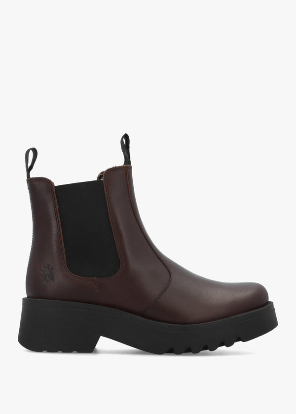 Medi Brown Leather Chunky Chelsea Boots