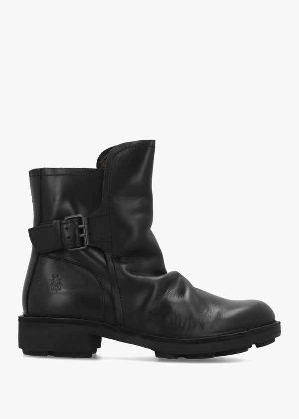 Nury Black Leather Ankle Boots