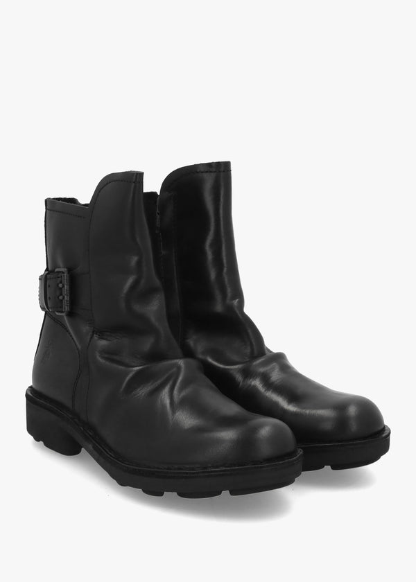 Nury Black Leather Ankle Boots