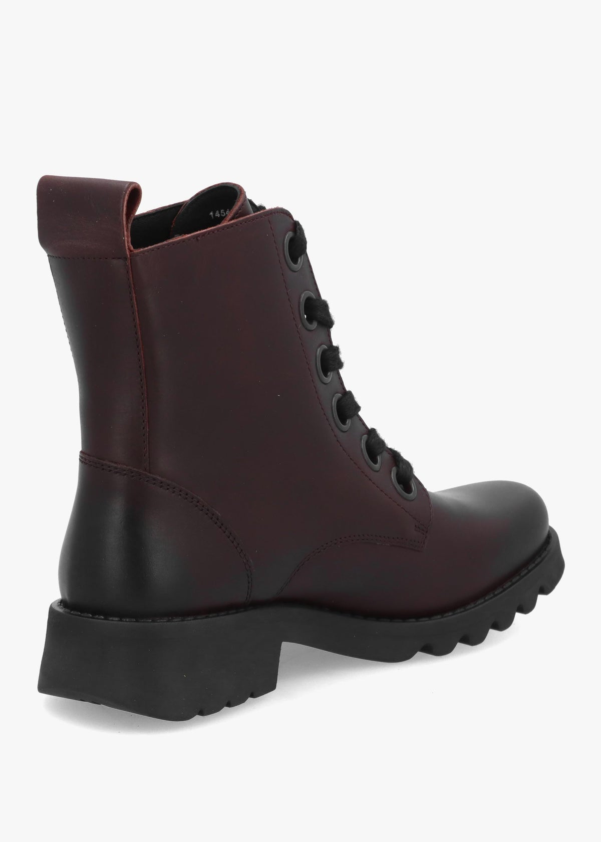Fly London Ramy Burgundy Leather Lace Up Ankle Boots