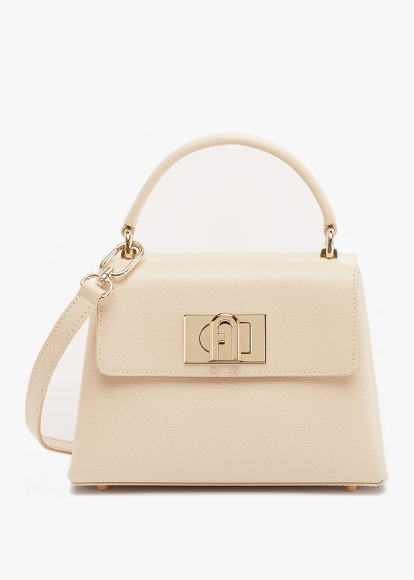 Mini 1927 Beige Leather Top Handle Cross-Body Bag