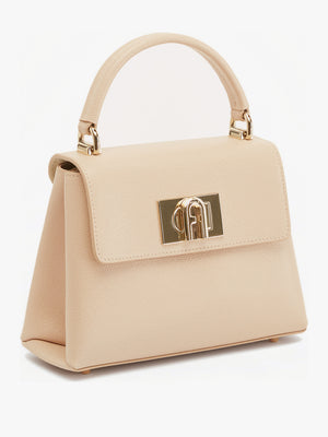 Mini 1927 Beige Leather Top Handle Cross-Body Bag