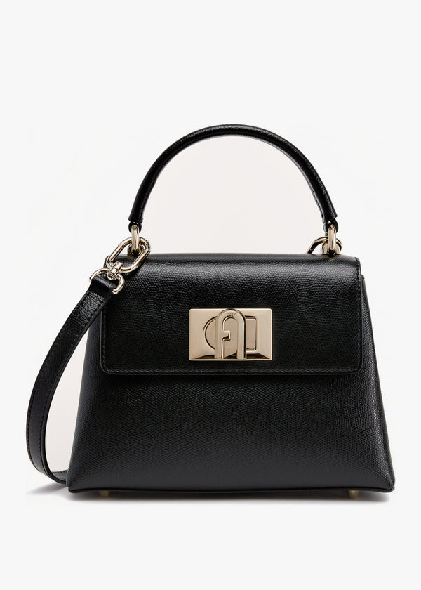 Mini 1927 Black Leather Top Handle Cross-Body Bag