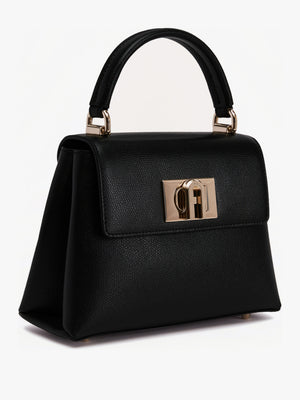 Mini 1927 Black Leather Top Handle Cross-Body Bag