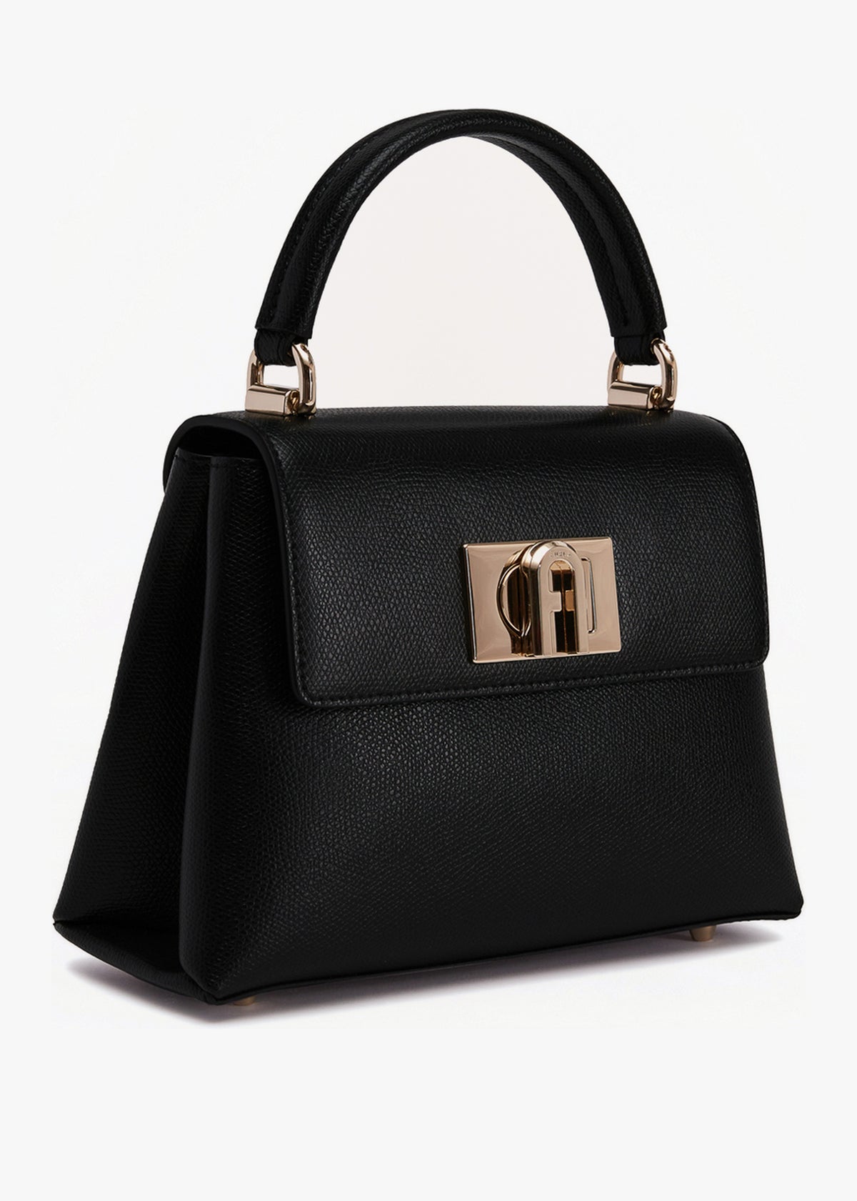 1927 Black Leather Mini Top Handle Bag