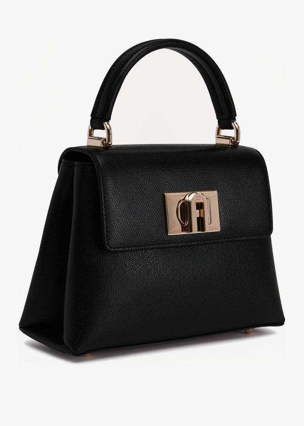 Mini 1927 Black Leather Top Handle Cross-Body Bag