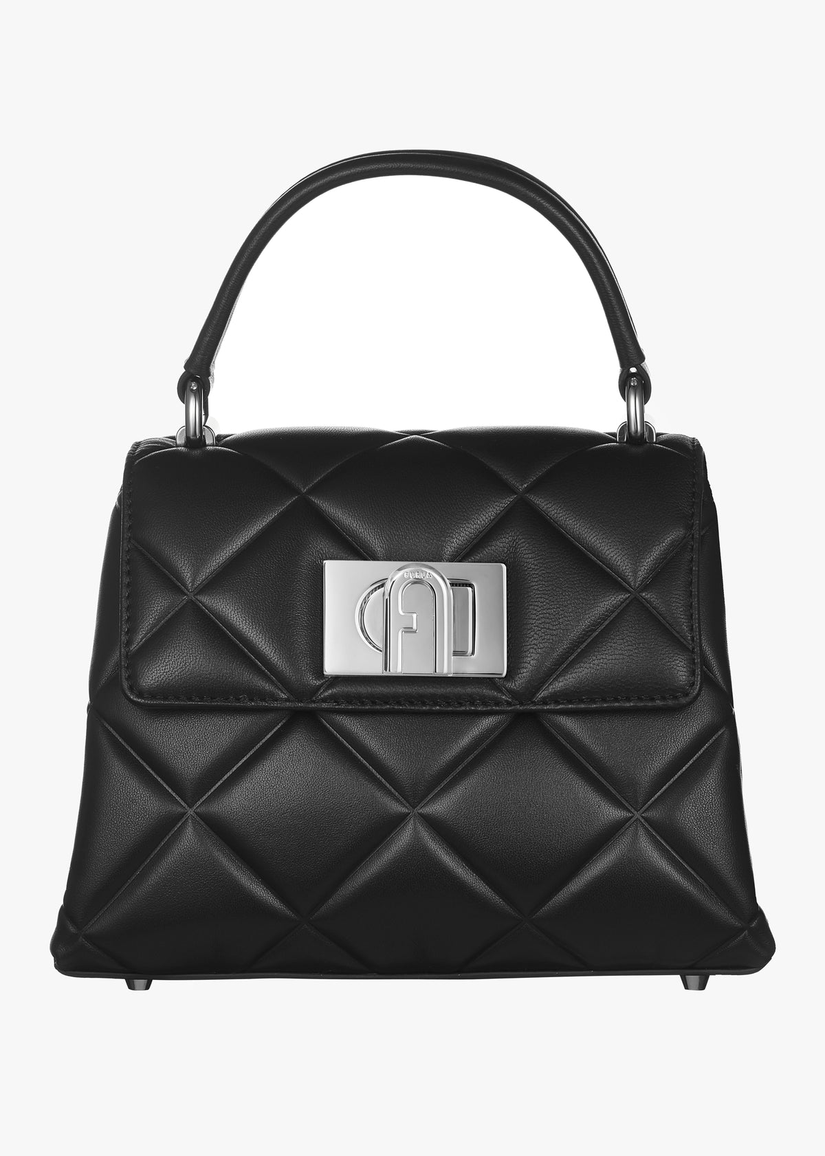 1927 Quilted Black Leather Mini Top Handle Bag