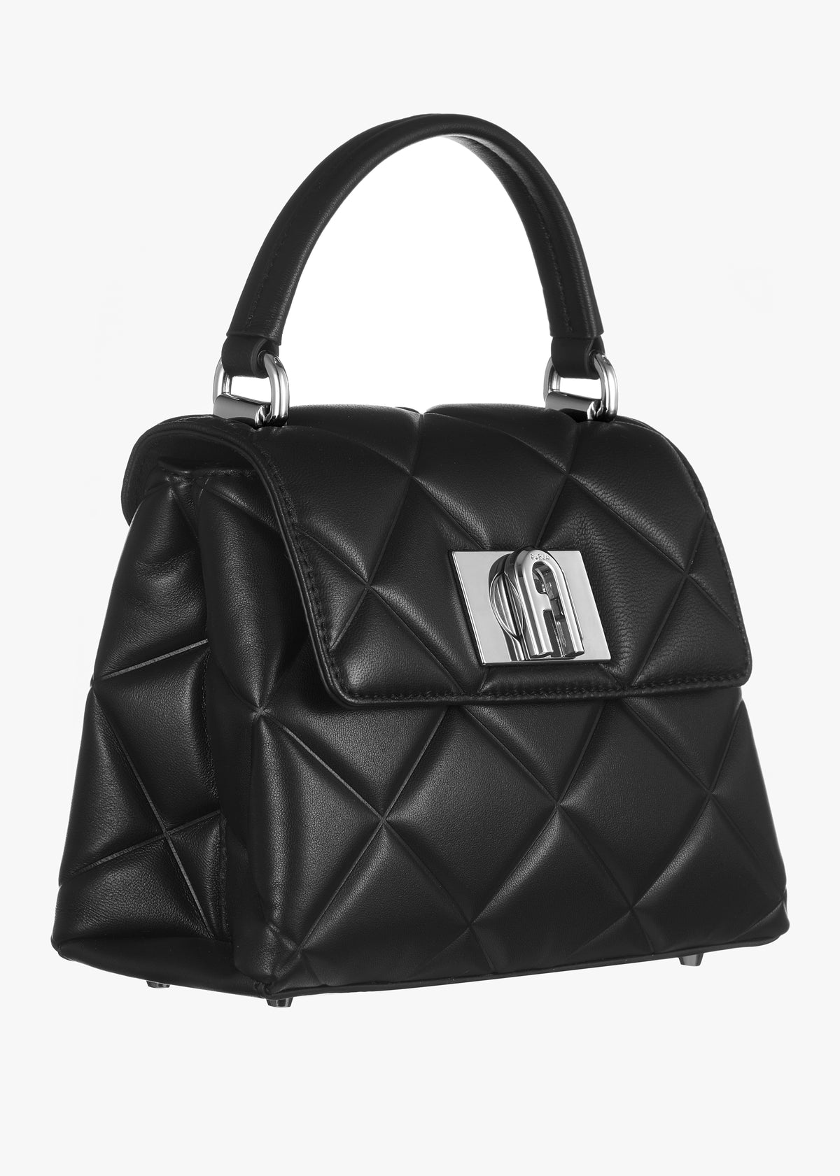 1927 Quilted Black Leather Mini Top Handle Bag