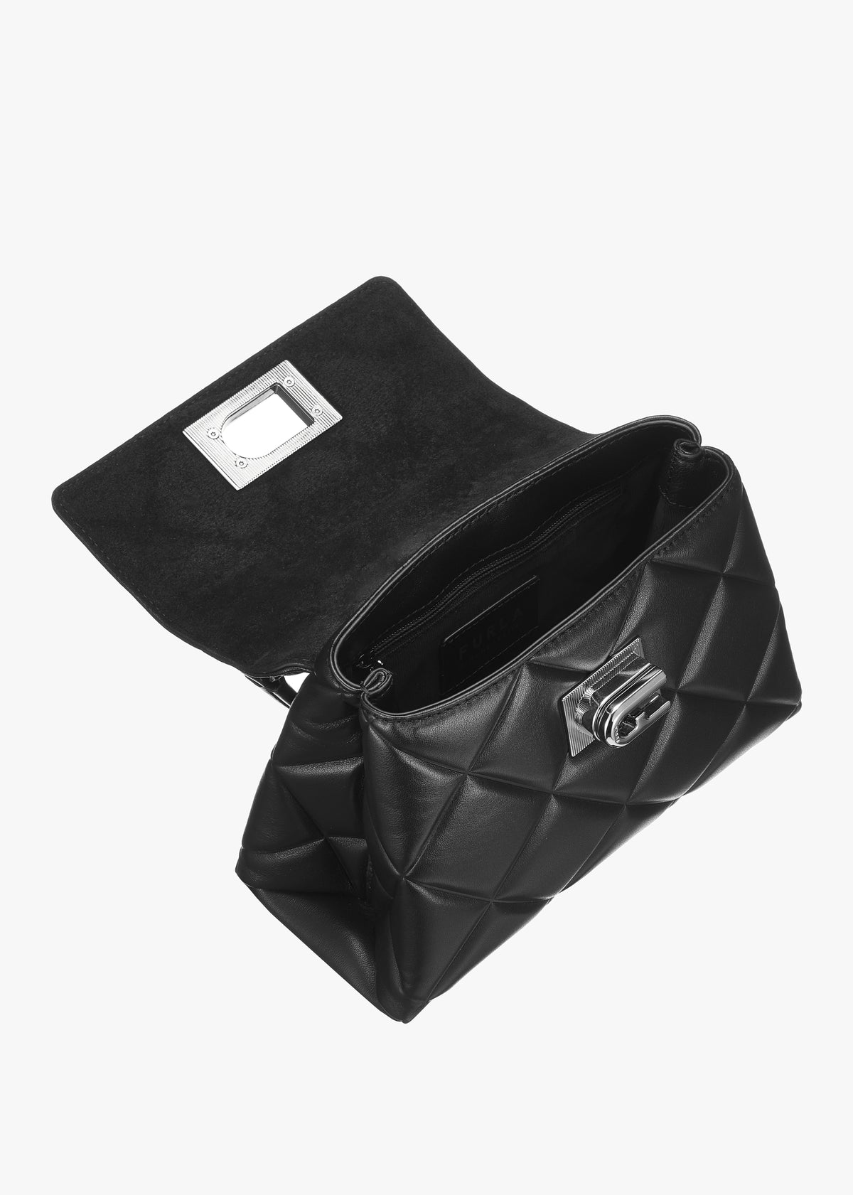 1927 Quilted Black Leather Mini Top Handle Bag