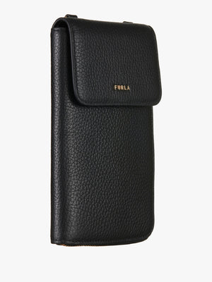 Babylon Black Leather Phone Case Wallet On A Strap