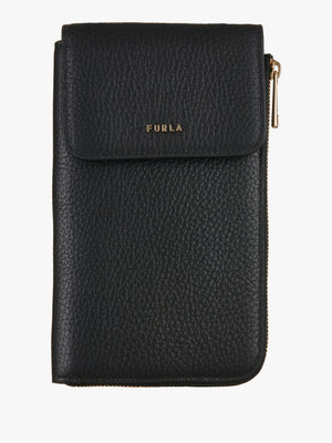 Babylon Black Leather Phone Case Wallet On A Strap