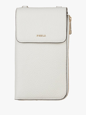 Babylon White Leather Phone Case Wallet On A Strap