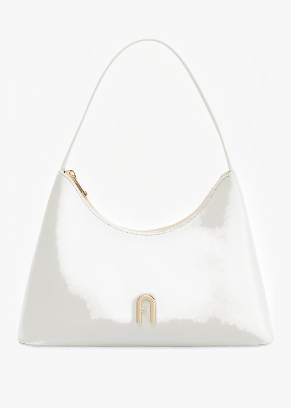 Small Diamante Cream Leather Shoulder bag